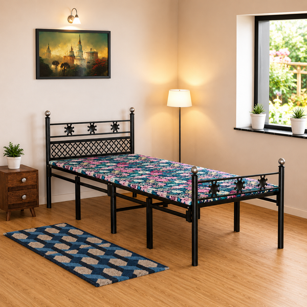 European Style Single Foldable Bed with Hard Mattress 6x3ft | Foldura