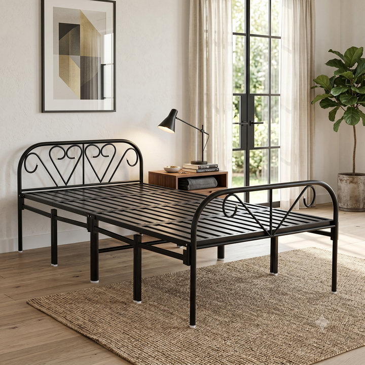 Foldable Metal Single Bed 6x3ft without mat – No Assembly | Foldura