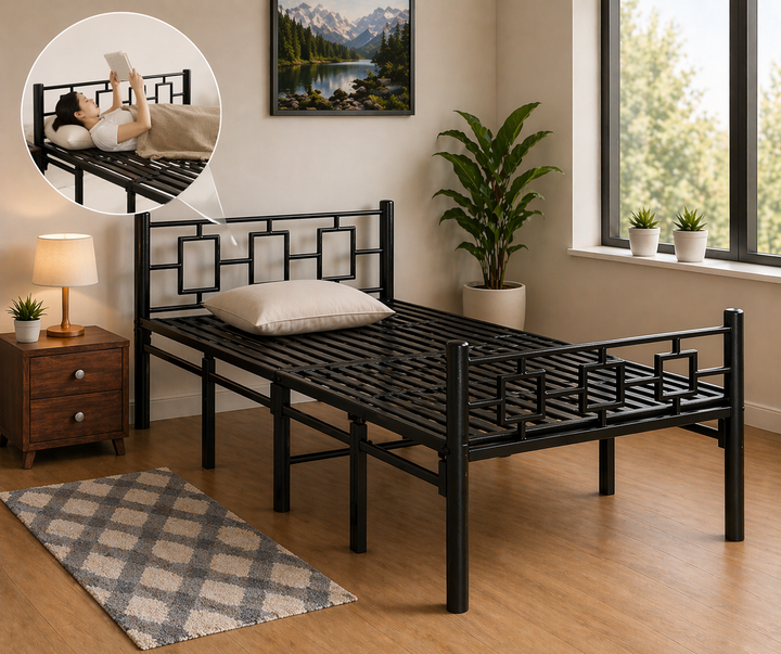 Foldura Furniture Mordern Single Folding Bed without Mattress (6ft by 3ft)