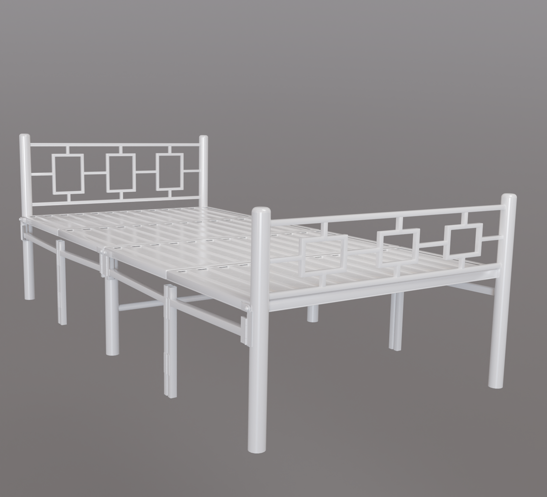 Modern Style White Foldable Single Bed 6x3ft – No Mattress | Foldura
