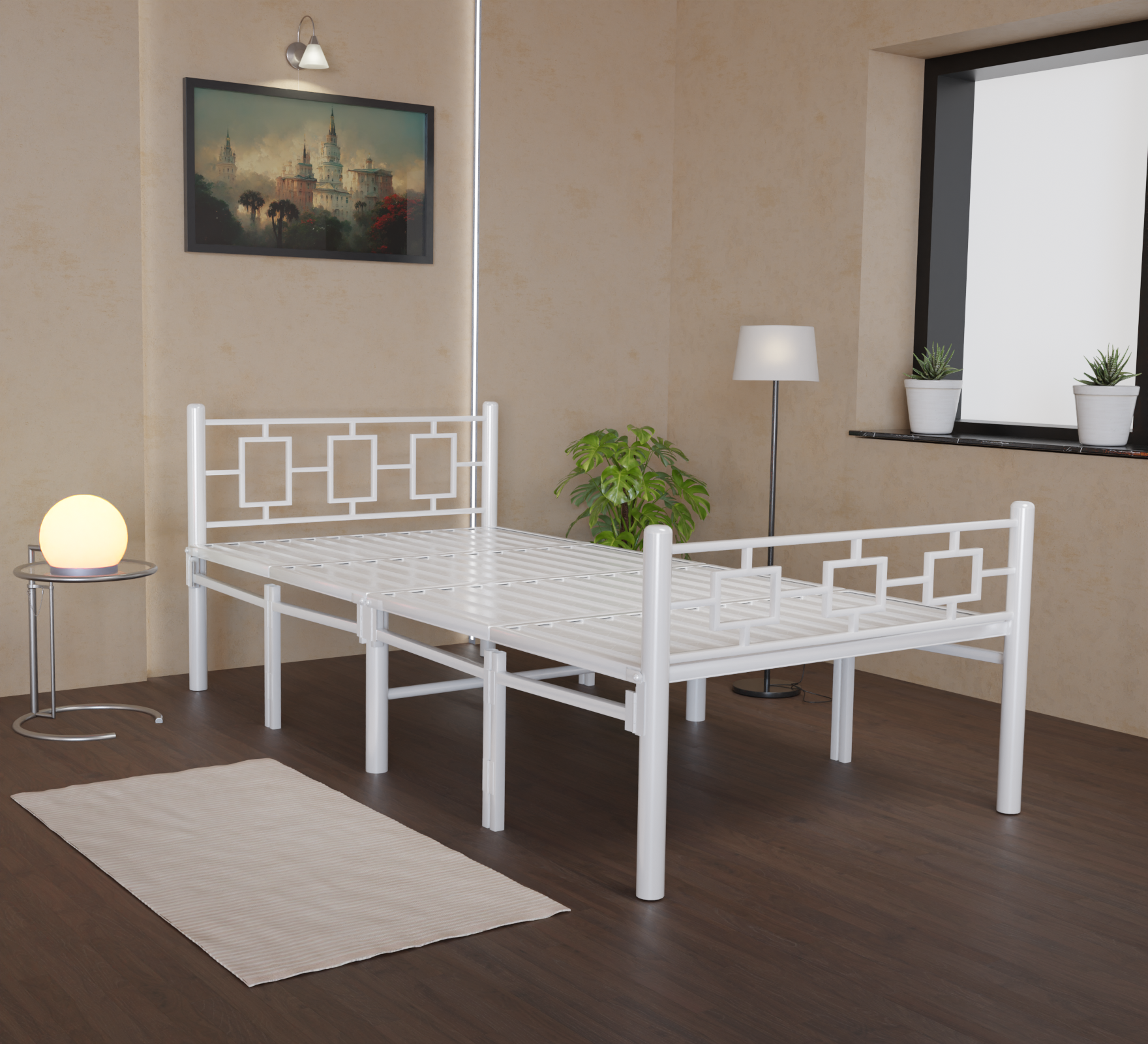 Modern Style White Foldable Single Bed 6x3ft – No Mattress | Foldura