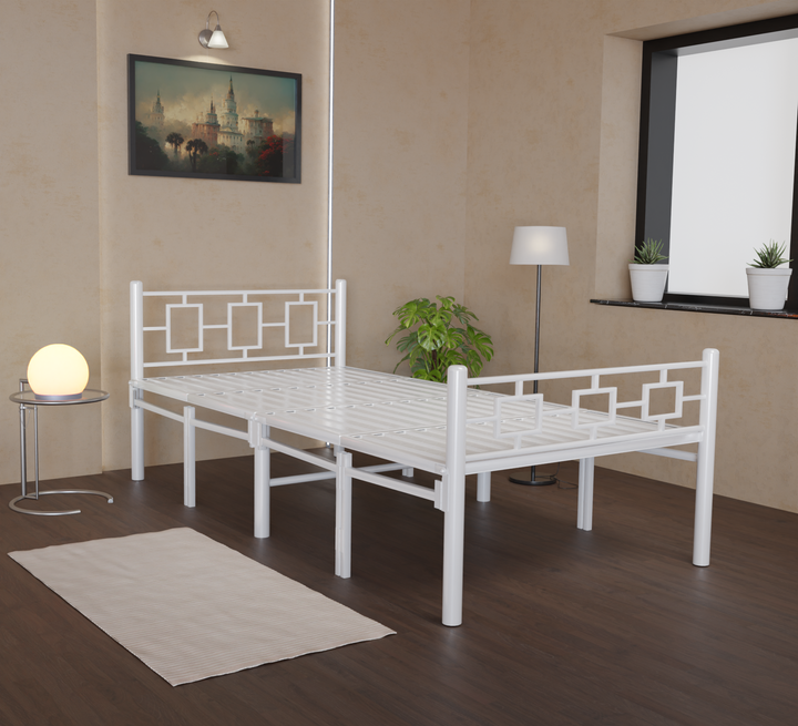 Modern Style White Foldable Single Bed 6x3ft – No Mattress | Foldura