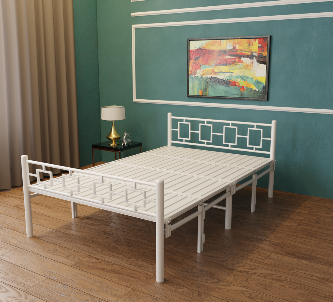 Modern Style White Queen Foldable Bed 6x4ft  | Foldura