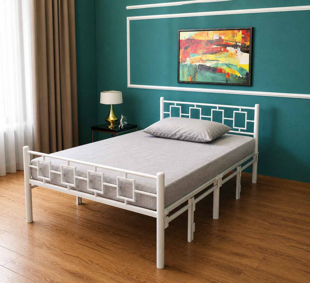 Modern Style White Queen Foldable Bed 6x4ft  | Foldura