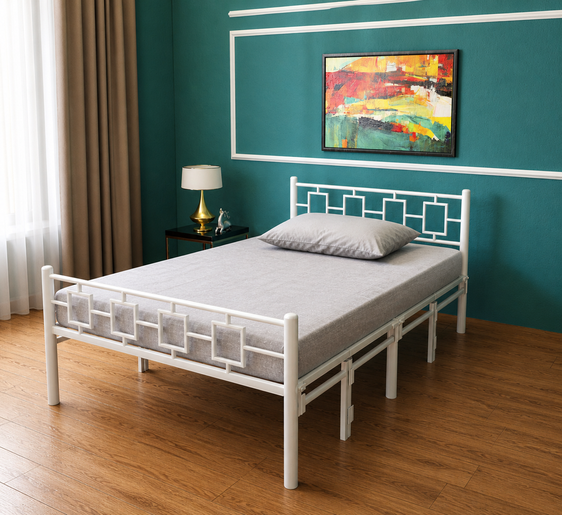 Modern Style White Queen Foldable Bed 6x4ft  | Foldura