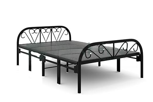 Queen Foldable Bed Black Rexine Mattress | Foldura