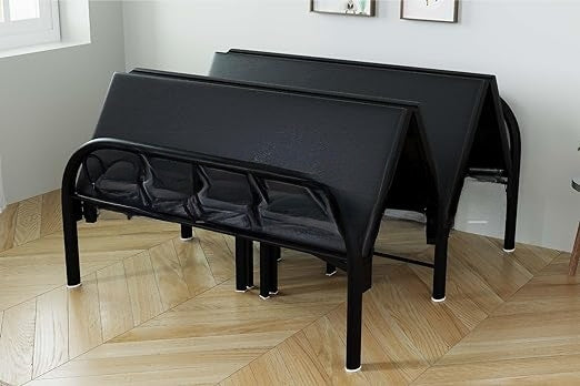 Queen Foldable Bed Black Rexine Mattress | Foldura