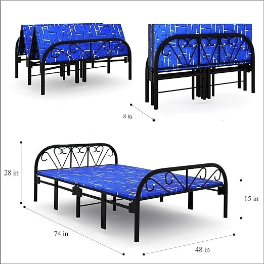 Queen Size Foldable Bed with Mattress 6x4ft | Foldura