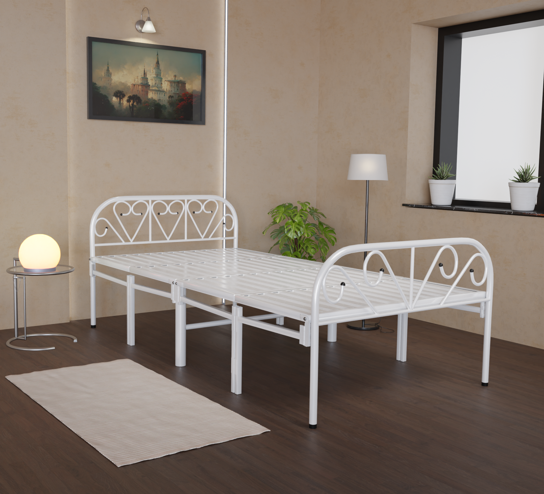 White Queen Foldable Bed 6x4ft No Mattress | Foldura