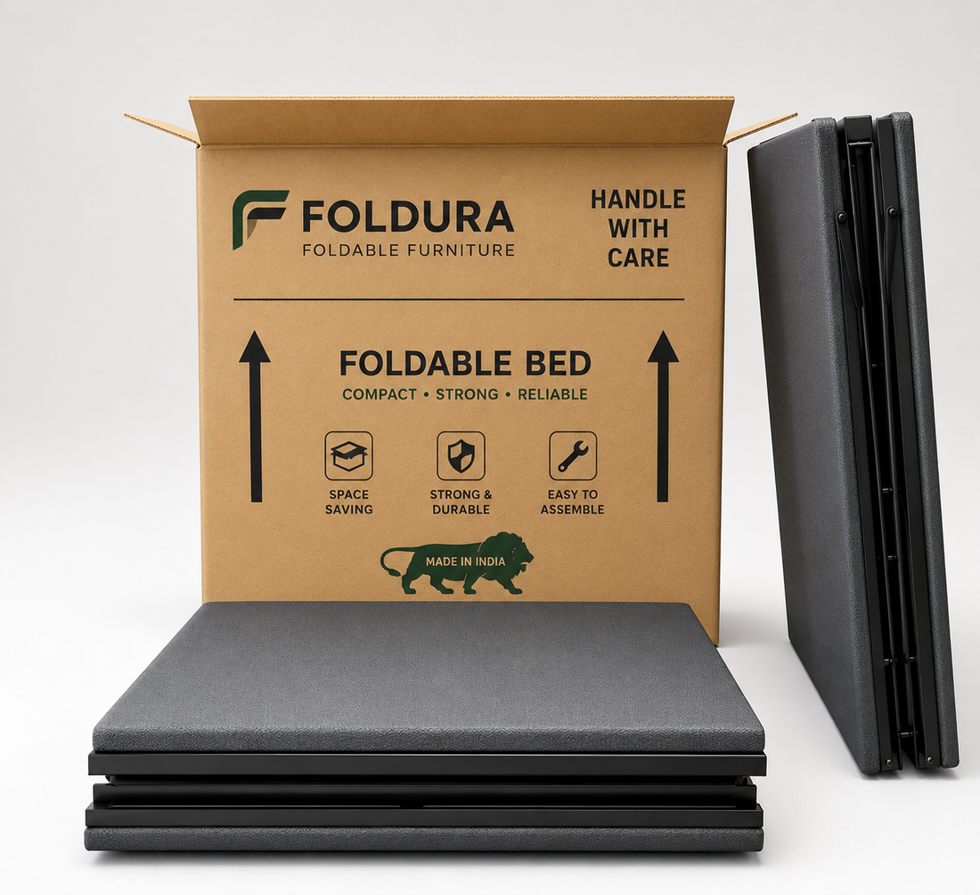 2-Fold Foldable Bed with Cushion 6x3ft | Foldura
