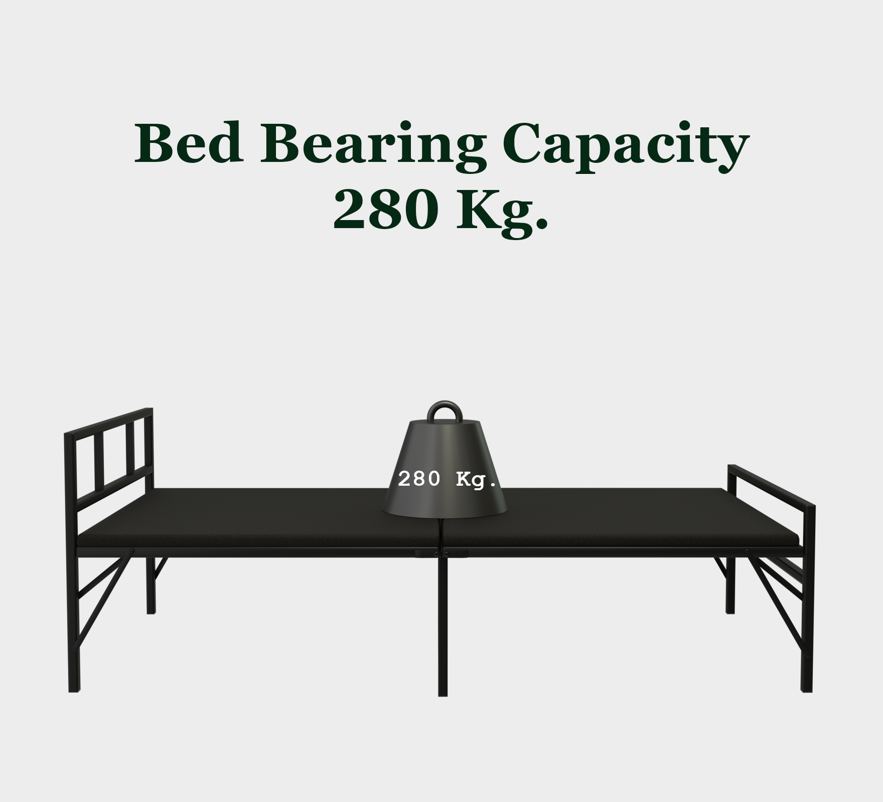 2-Fold Foldable Bed with Mattress 6x2.5ft | Foldura