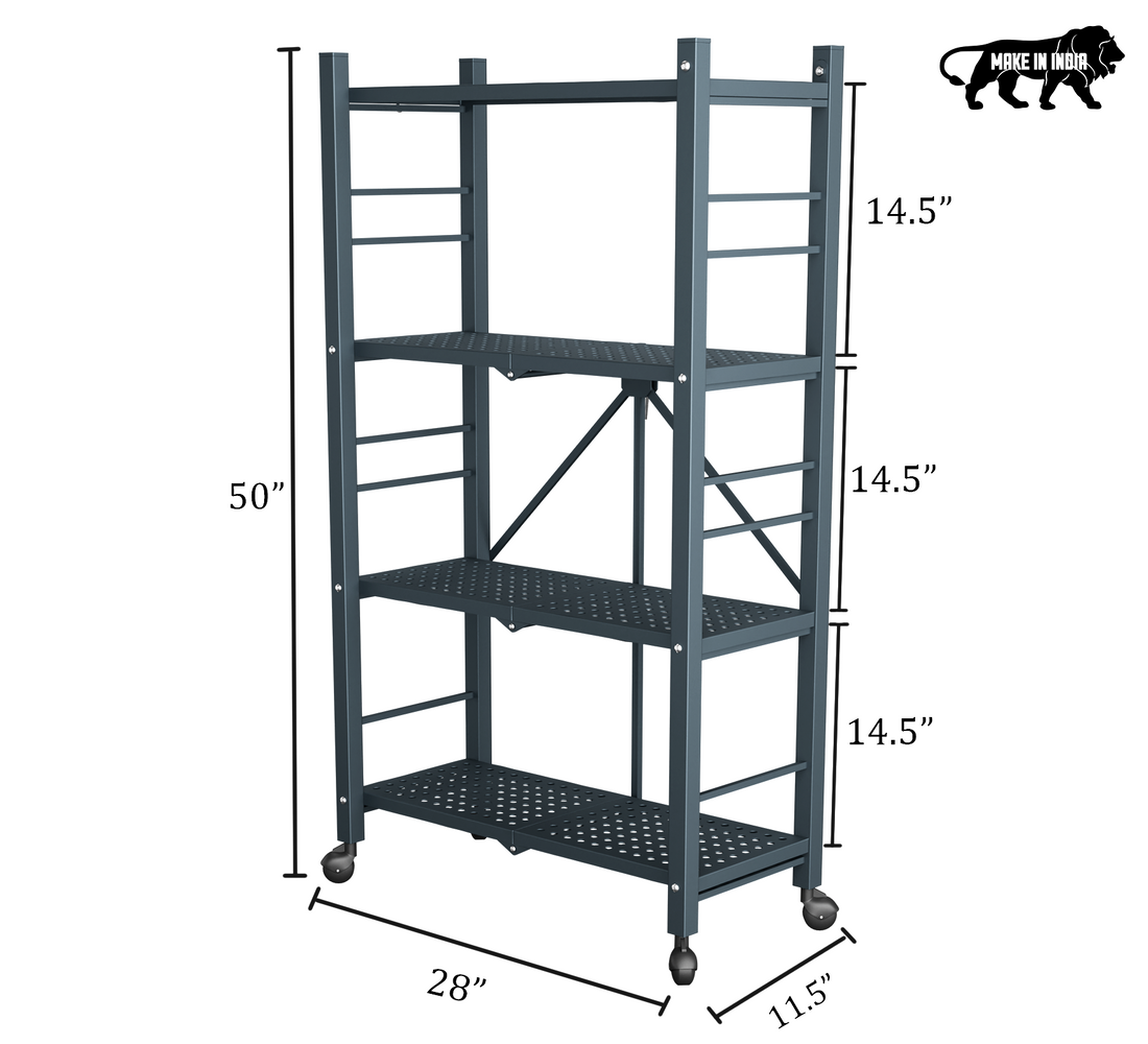 4-Tier Foldable Metal Shelf | Foldura