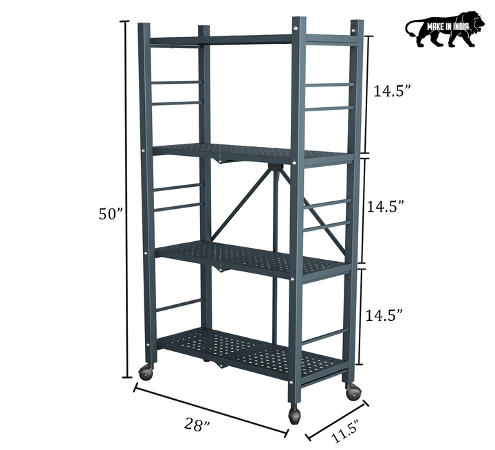 4-Tier Foldable Metal Shelf | Foldura