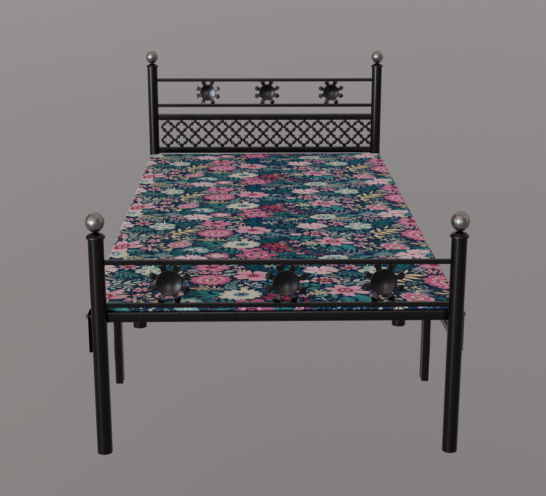 European Style Foldable Bed with Hard Cushion – Black | Foldura