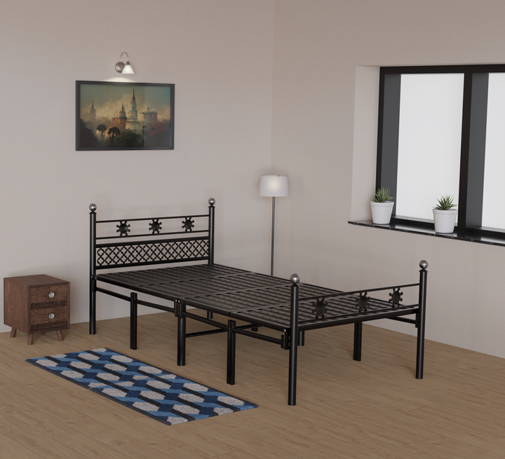 Foldable Single Bed 6x3ft without mat – European Style | Foldura