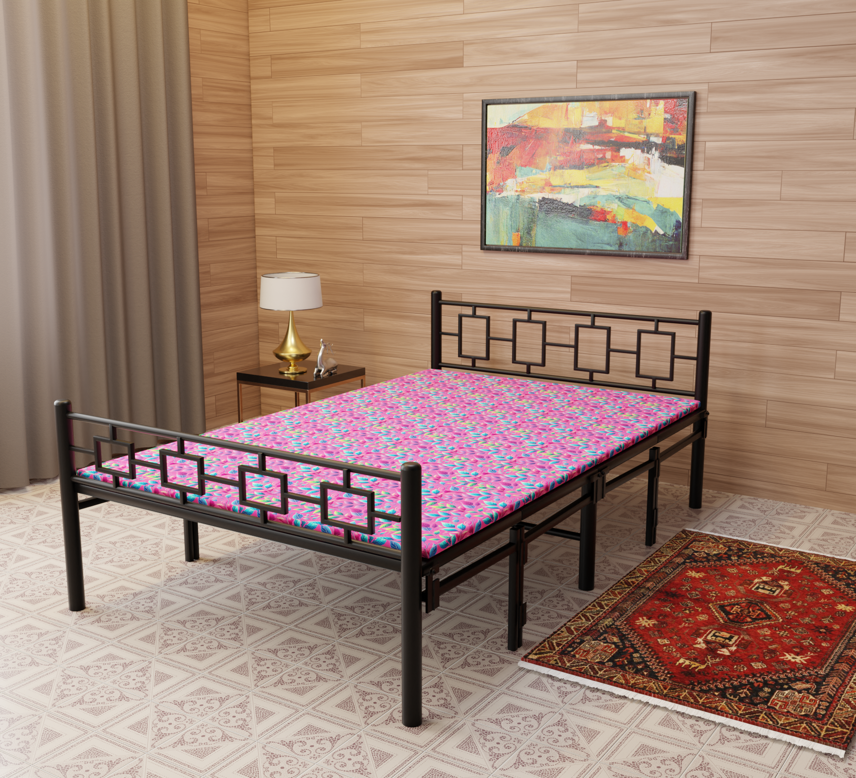 Queen Foldable Bed with Mattress 6x4ft | Foldura